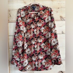 Venezia Jeans Co Floral Lightweight Blouse. Fall Floral Button up. Size 26/28